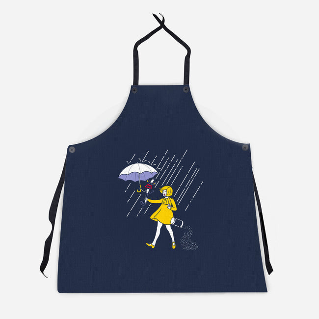 Salt Scared Girl-Unisex-Kitchen-Apron-Raffiti