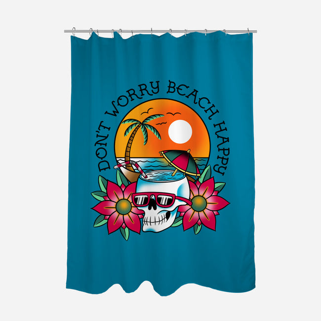 Don't Worry Beach Happy-None-Polyester-Shower Curtain-sachpica