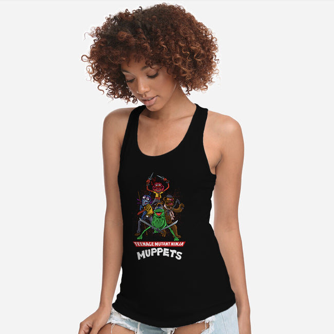 Teenage Mutant Ninja Muppets-Womens-Racerback-Tank-zascanauta