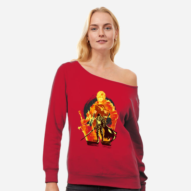 Shield Of Rosaria-Womens-Off Shoulder-Sweatshirt-hypertwenty