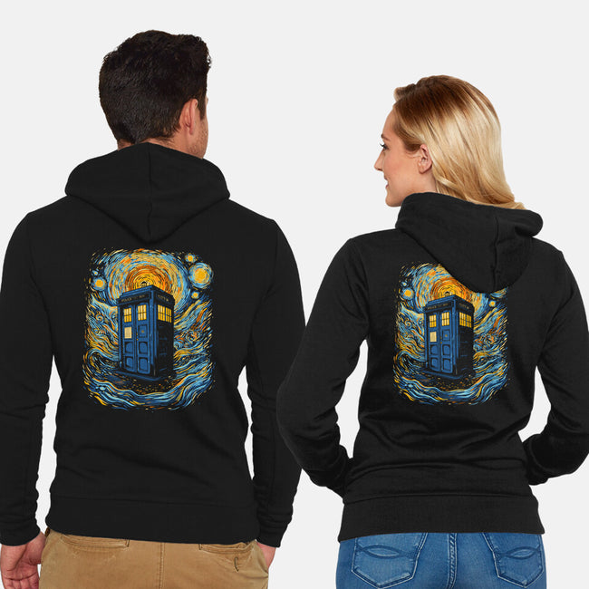 Starry Blue Box-Unisex-Zip-Up-Sweatshirt-kharmazero