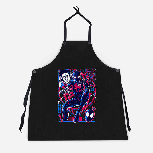 Spiderman Miles Morales-Unisex-Kitchen-Apron-Panchi Art