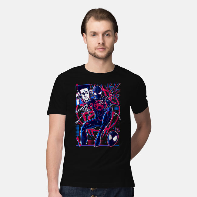 Spiderman Miles Morales-Mens-Premium-Tee-Panchi Art