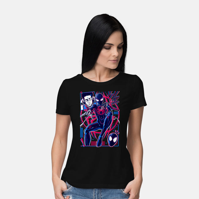 Spiderman Miles Morales-Womens-Basic-Tee-Panchi Art