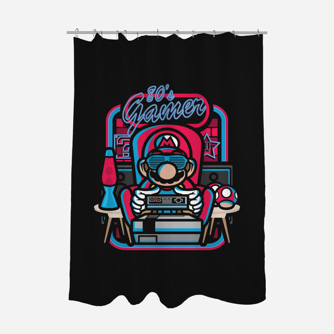 80s Gamer Room-None-Polyester-Shower Curtain-jrberger