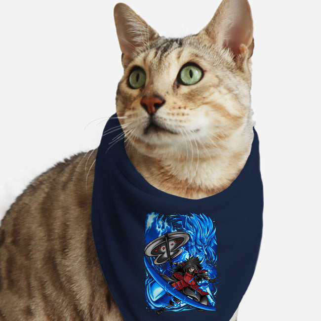 Blue Susanoo-Cat-Bandana-Pet Collar-alanside