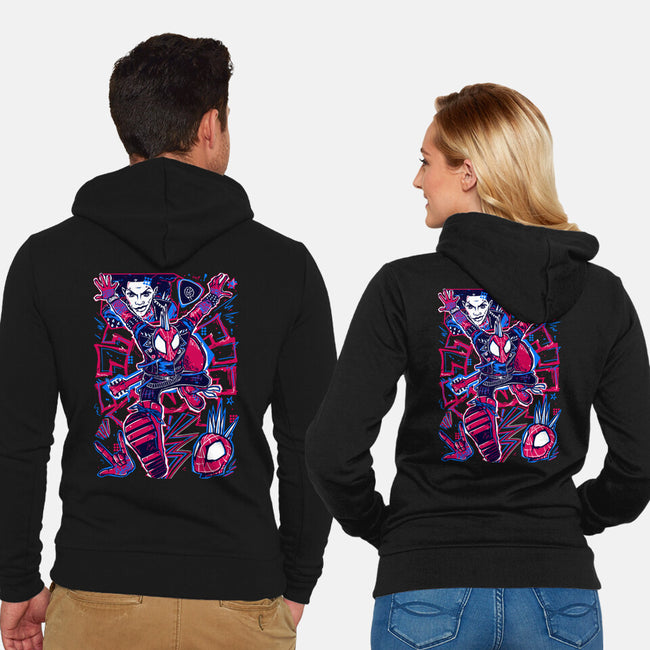 Hobie Brown Spider Punk-Unisex-Zip-Up-Sweatshirt-Panchi Art