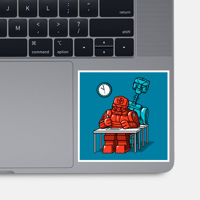 Robot Exam-None-Glossy-Sticker-Raffiti