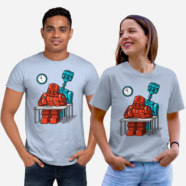 Robot Exam-Unisex-Basic-Tee-Raffiti