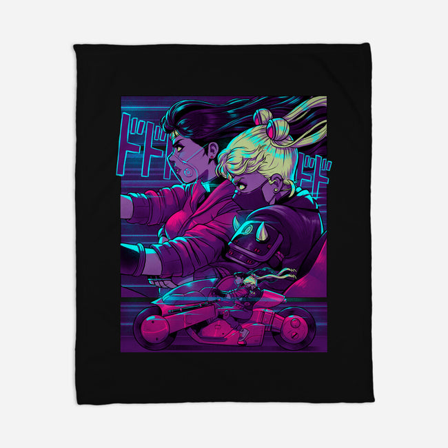 Neon Moon Eclipse-None-Fleece-Blanket-Bruno Mota