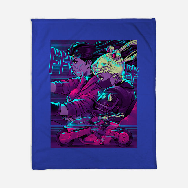 Neon Moon Eclipse-None-Fleece-Blanket-Bruno Mota