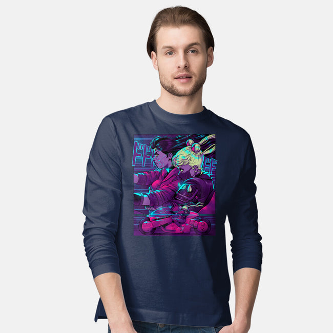 Neon Moon Eclipse-Mens-Long Sleeved-Tee-Bruno Mota