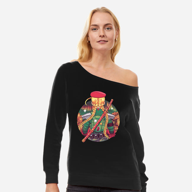 Autumn Fighter-Womens-Off Shoulder-Sweatshirt-Bruno Mota