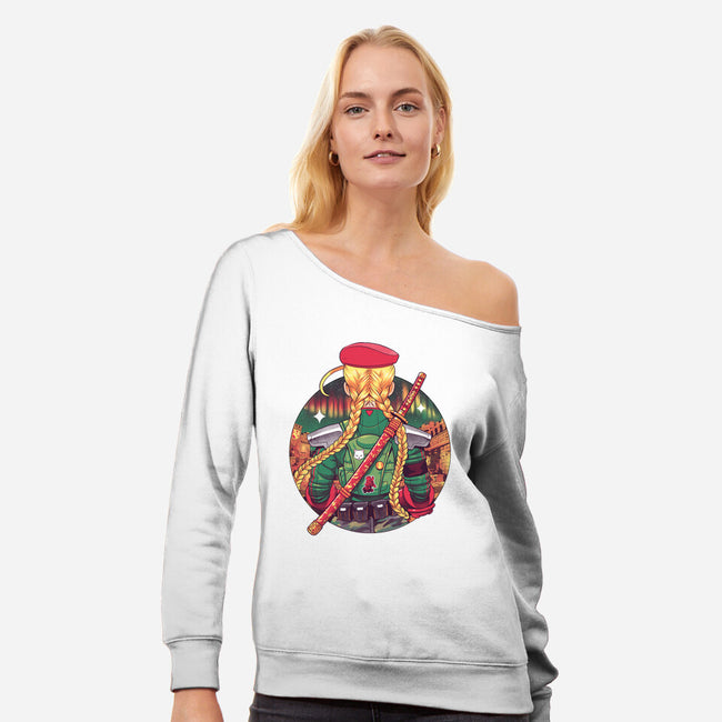 Autumn Fighter-Womens-Off Shoulder-Sweatshirt-Bruno Mota