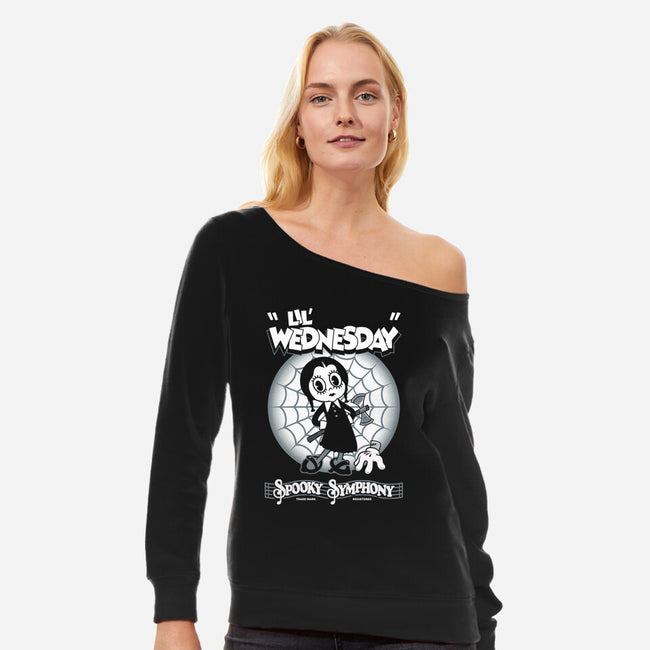 Lil' Wednesday-Womens-Off Shoulder-Sweatshirt-Nemons