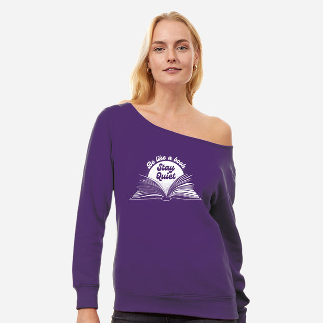 Be Like A Book-Womens-Off Shoulder-Sweatshirt-rocketman_art