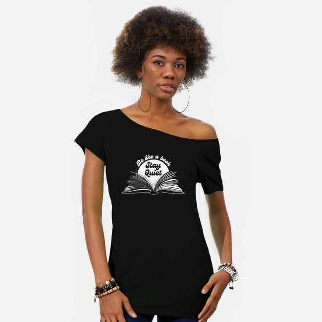 Be Like A Book-Womens-Off Shoulder-Tee-rocketman_art