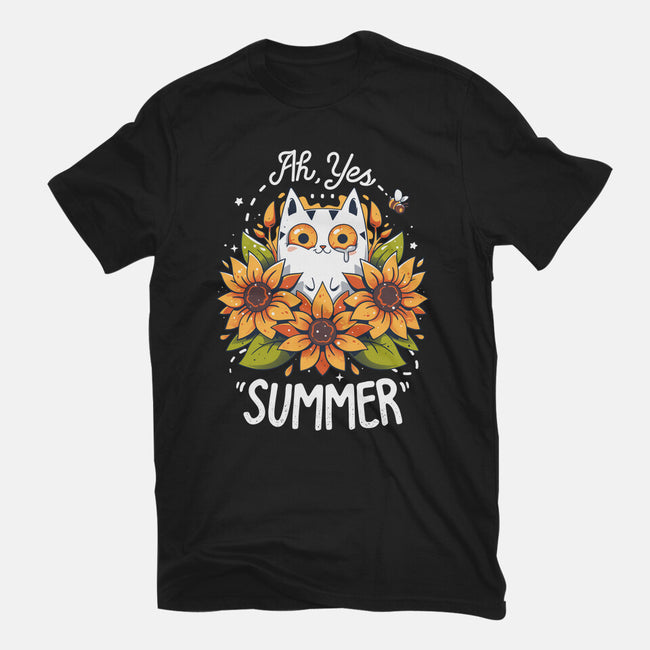 Summer Kitten Sniffles-Womens-Basic-Tee-Snouleaf