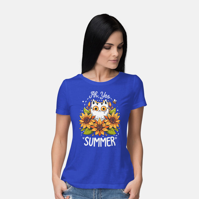 Summer Kitten Sniffles-Womens-Basic-Tee-Snouleaf