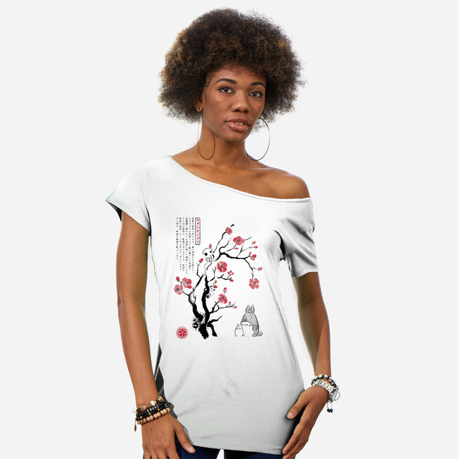 Spirits Sumi-e-Womens-Off Shoulder-Tee-DrMonekers