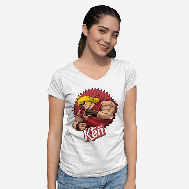 The Real Ken-Womens-V-Neck-Tee-Tronyx79