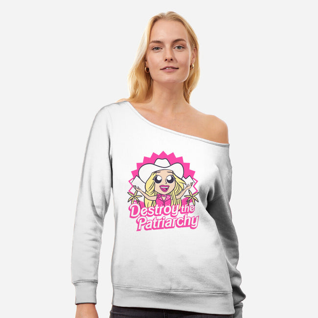 Destroy The Patriarchy-Womens-Off Shoulder-Sweatshirt-Aarons Art Room