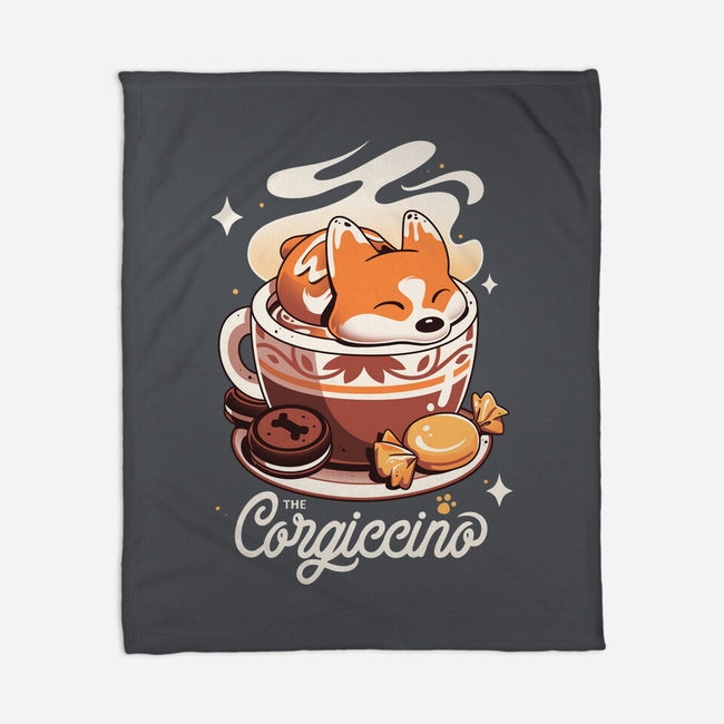 Corgi Coffee Break-None-Fleece-Blanket-Snouleaf