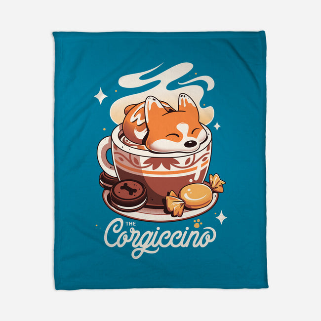 Corgi Coffee Break-None-Fleece-Blanket-Snouleaf