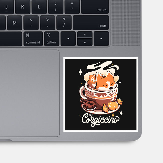 Corgi Coffee Break-None-Glossy-Sticker-Snouleaf