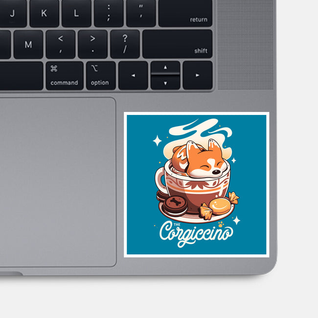 Corgi Coffee Break-None-Glossy-Sticker-Snouleaf