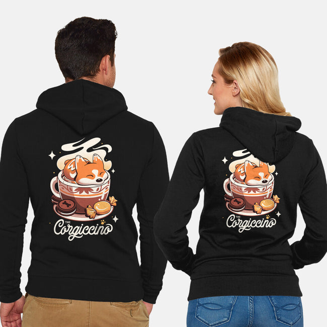 Corgi Coffee Break-Unisex-Zip-Up-Sweatshirt-Snouleaf