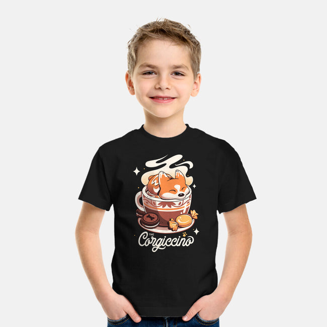 Corgi Coffee Break-Youth-Basic-Tee-Snouleaf