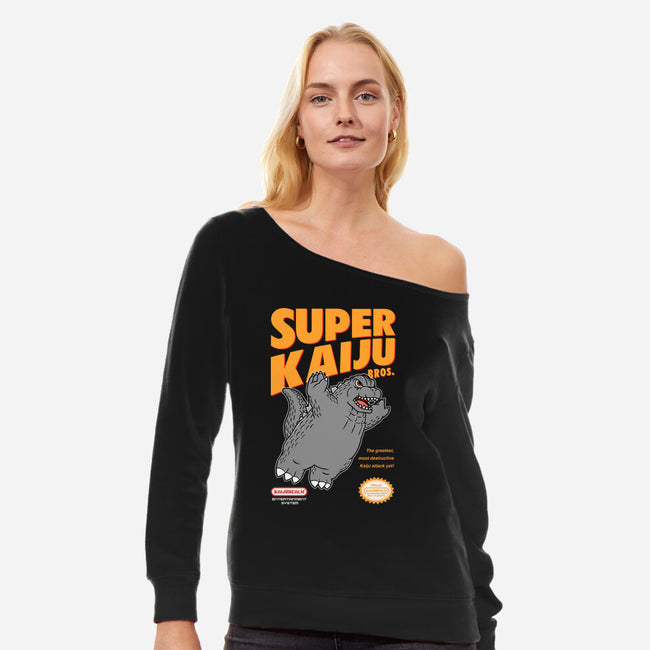 Super Kaiju-Womens-Off Shoulder-Sweatshirt-pigboom