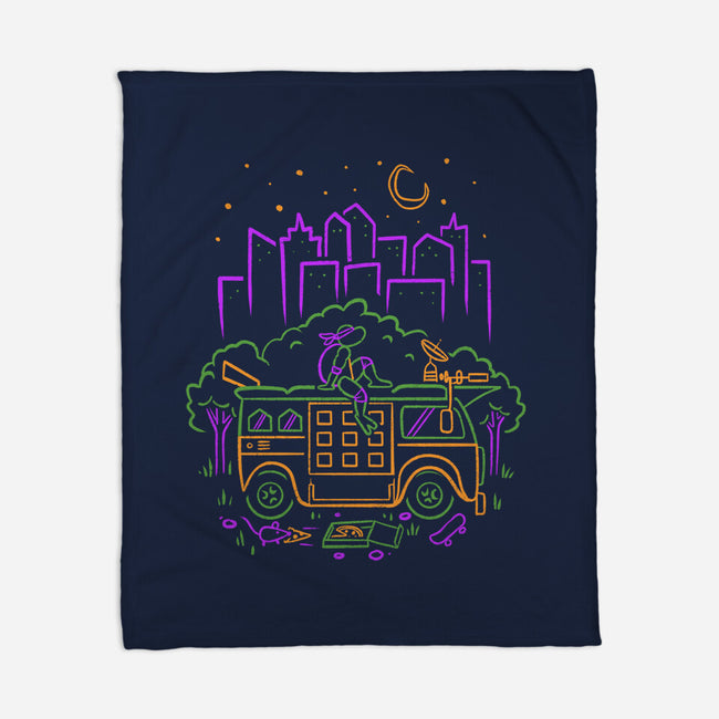 Purple Turtle Van Life-None-Fleece-Blanket-Aarons Art Room