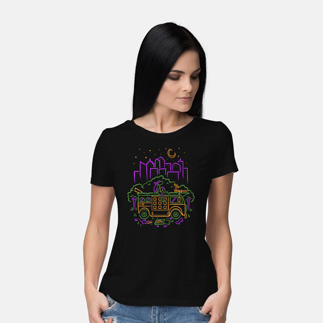 Purple Turtle Van Life-Womens-Basic-Tee-Aarons Art Room