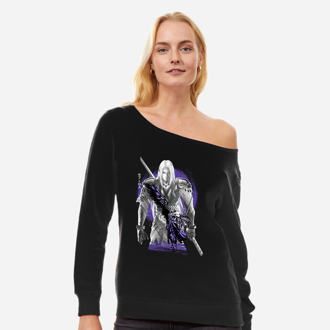 Angel Of Death Sephiroth-Womens-Off Shoulder-Sweatshirt-hypertwenty