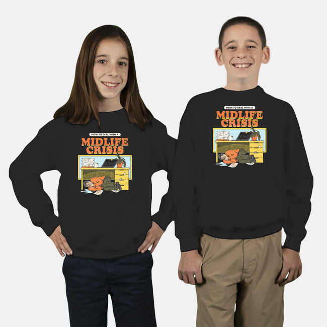 Midlife Crisis-Youth-Crew Neck-Sweatshirt-zawitees