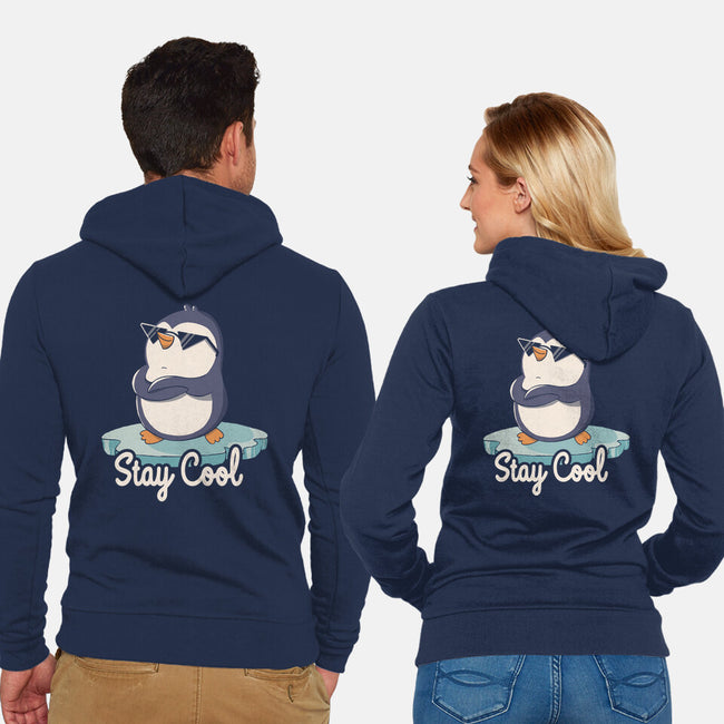 Stay Cool Funny Penguin-Unisex-Zip-Up-Sweatshirt-tobefonseca