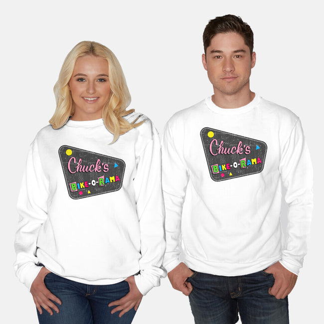 Chuck's Bike-O-Rama-Unisex-Crew Neck-Sweatshirt-sachpica