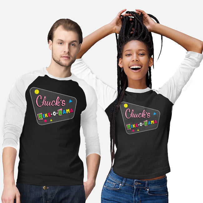 Chuck's Bike-O-Rama-Unisex-Baseball-Tee-sachpica