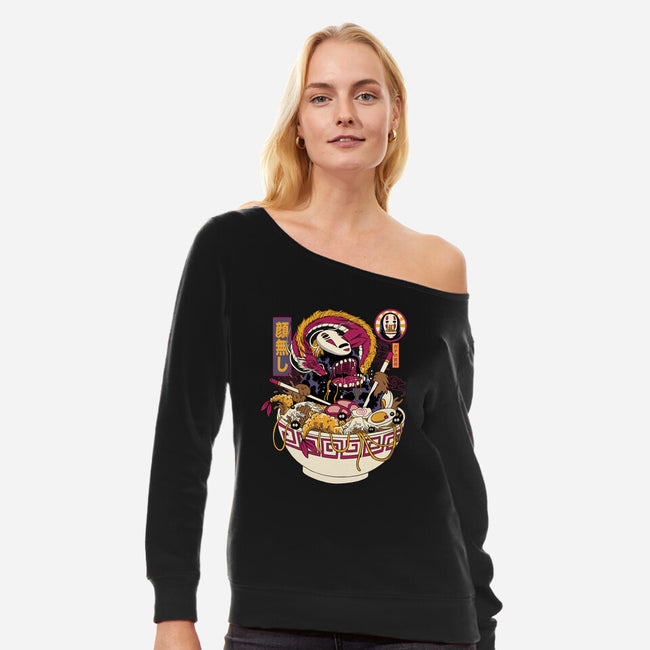 Ramen No Face-Womens-Off Shoulder-Sweatshirt-gaci