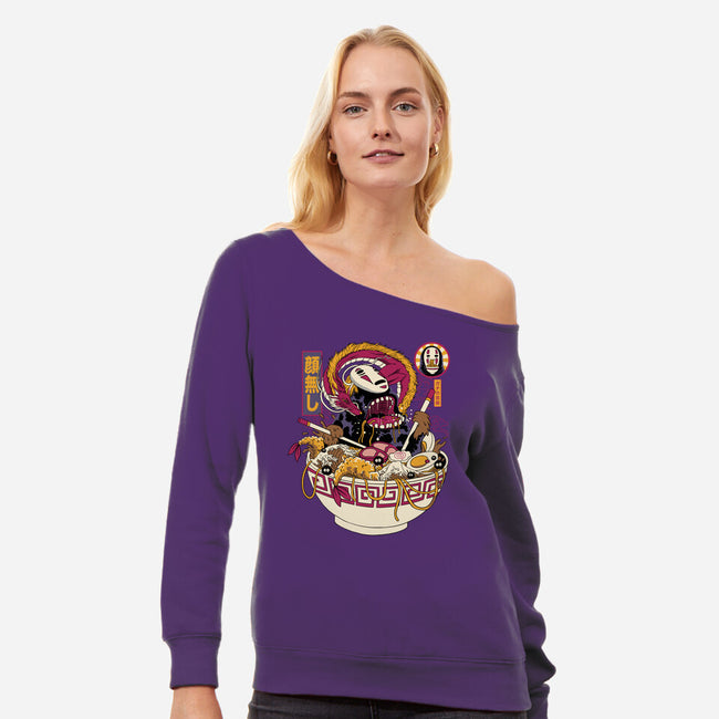 Ramen No Face-Womens-Off Shoulder-Sweatshirt-gaci