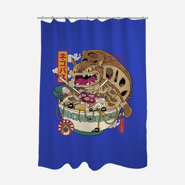 Ramen Catbus-None-Polyester-Shower Curtain-gaci