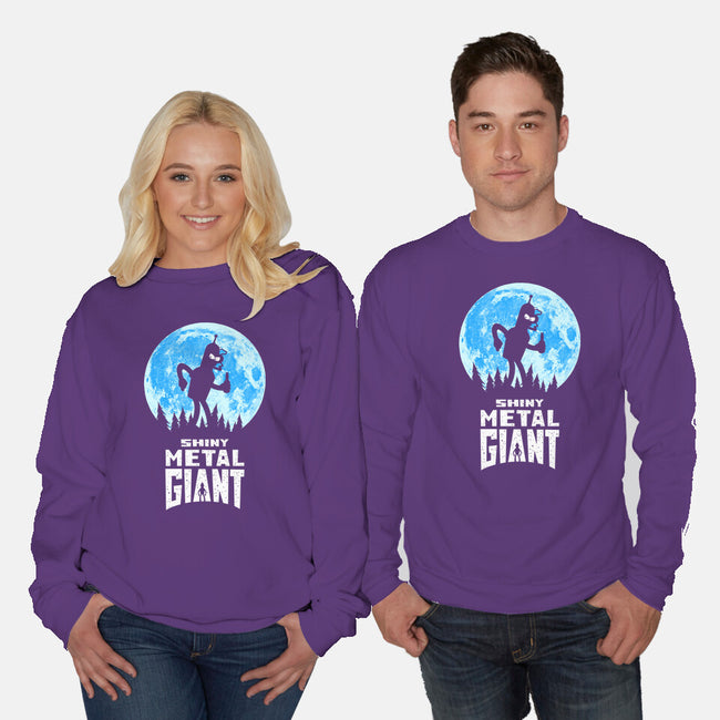 Shiny Metal Giant-Unisex-Crew Neck-Sweatshirt-Vitaliy Klimenko