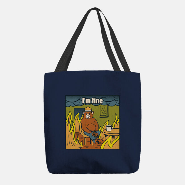 I'm Fine Bear Fire Meme-None-Basic Tote-Bag-tobefonseca