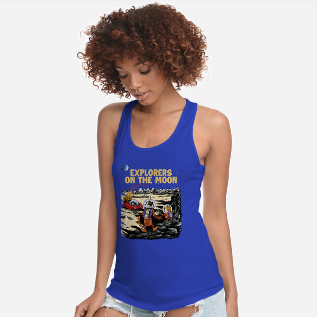 Explorers On The Moon-Womens-Racerback-Tank-zascanauta