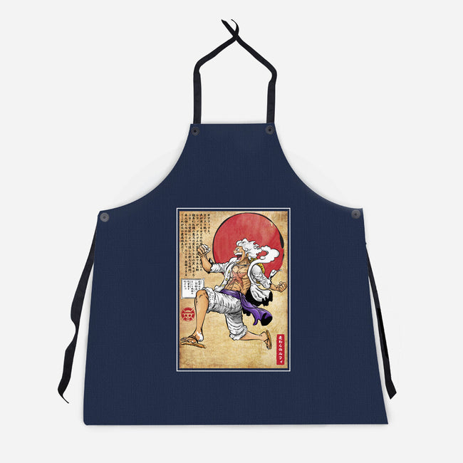 Gear Five Woodblock-Unisex-Kitchen-Apron-DrMonekers