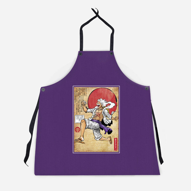 Gear Five Woodblock-Unisex-Kitchen-Apron-DrMonekers