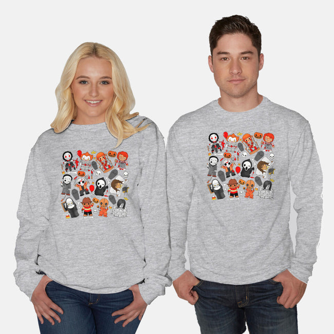 Horror Family-Unisex-Crew Neck-Sweatshirt-Vallina84