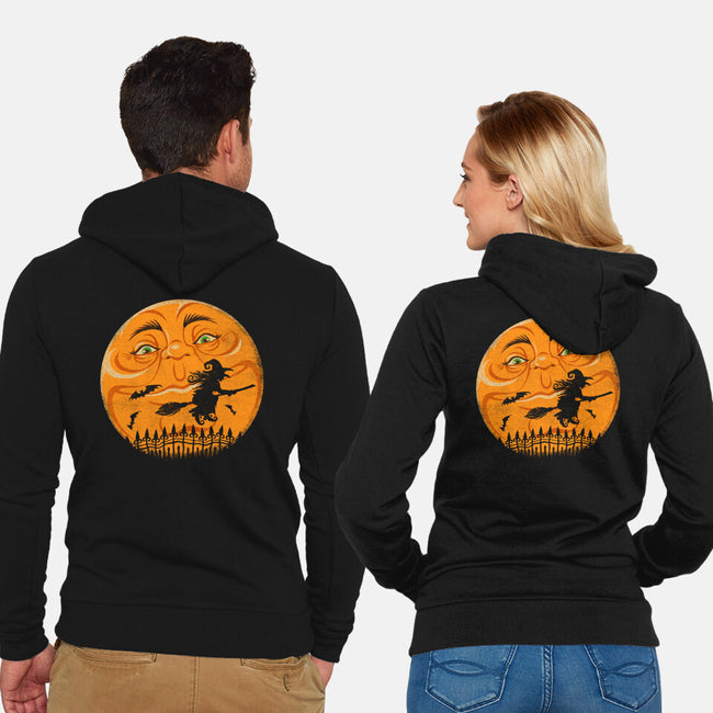 Witchy Moon-Unisex-Zip-Up-Sweatshirt-kennsing